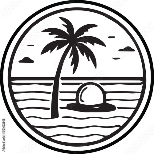 tropical island with palm trees