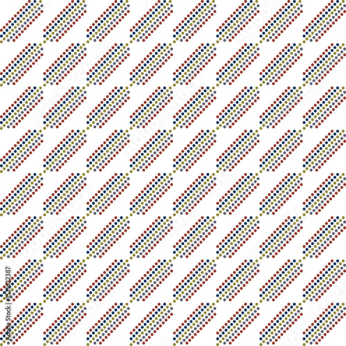 Diagonal lines of dots vector in blue, green and brown tone. Geometric pattern seamless. Concept of stripes, repeat, playful, modern, circle, polka, cute fashion for wrap, background, decor, tiles.