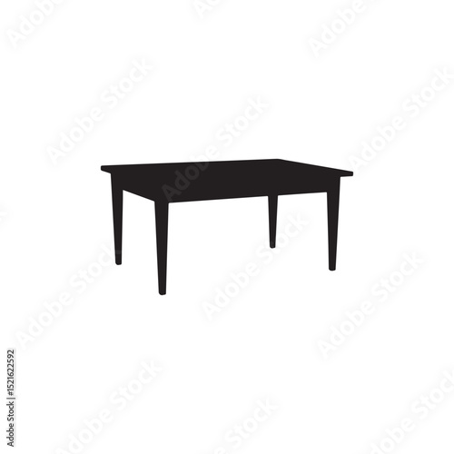 Old wooden table silhouette icon vector flat design.