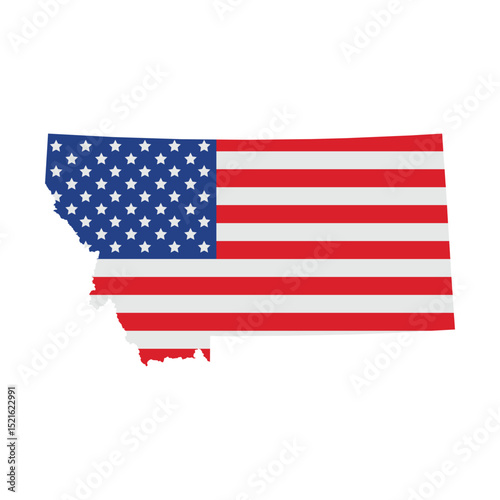 vector of Montana map with USA flag