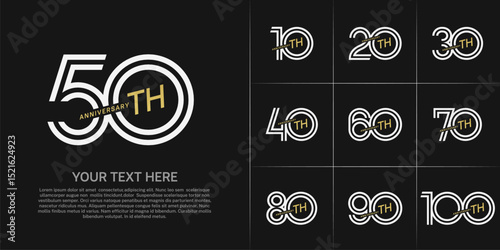 Anniversary logo type set with double line number. white and brown color can be use special moment