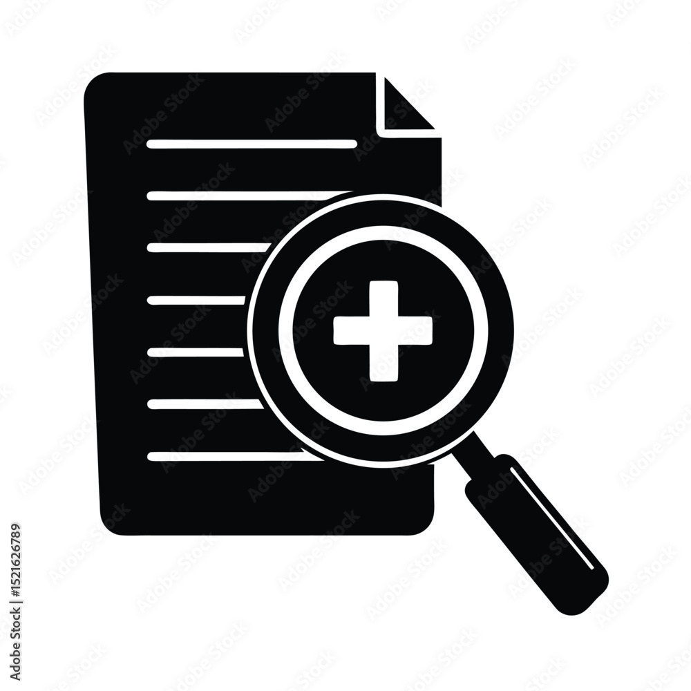 Fototapeta premium Magnifier on Document with Minus Sign