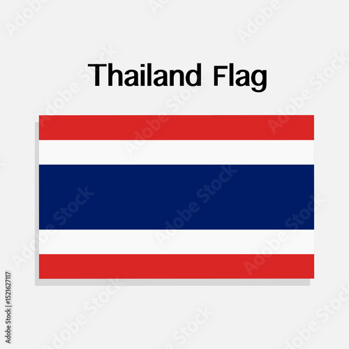 The National Thai flag is symbol of Thainess. Thailand flag with red, white and blue colors.