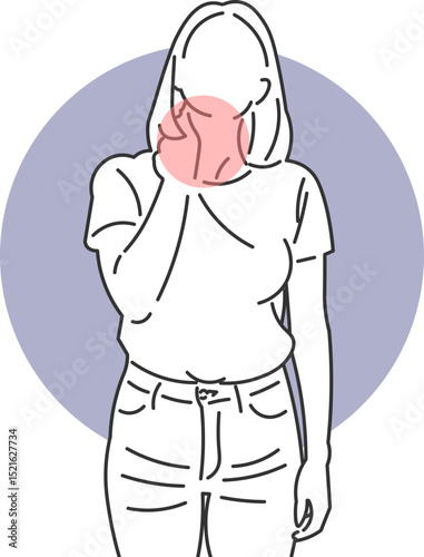 Woman with Severe Neck Pain Limiting Her Movements