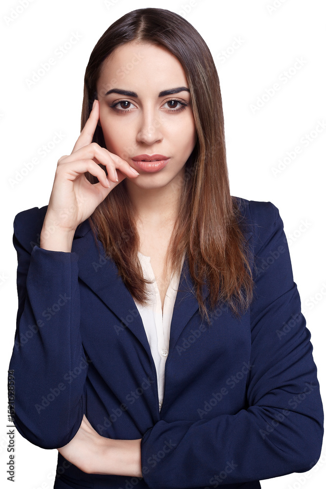 Young business woman white background Young business woman white background