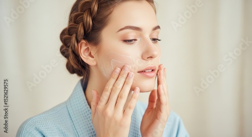 Woman Applying Moisturizer Skincare Routine for Glowing Skin