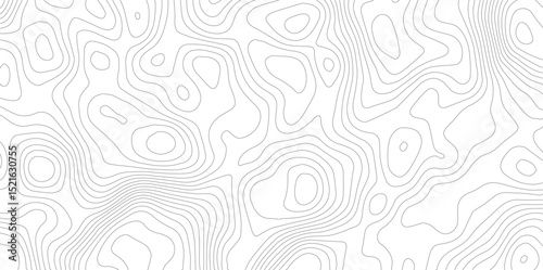 Topographic map background geographic line map with elevation assignments. Modern design with White background with topographic wavy pattern design