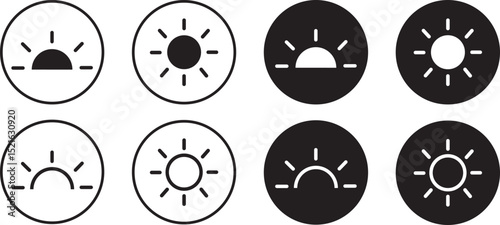 Both light and black dark modes vactor set. dark and light mode icons, Screen modes icons set, user interface, and website. Circle with arrow sun and moon vactor,