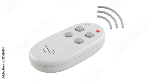Isolated White Remote Control with Sound Waves