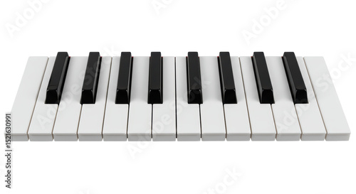 Isolated Electronic Piano Keyboard Top View Music