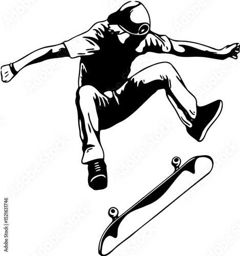 silhouette of a man jumping skateboard