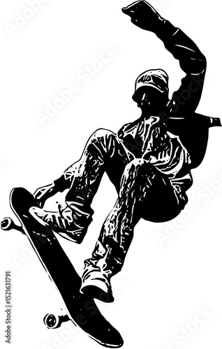skateboarder on a skateboard vector