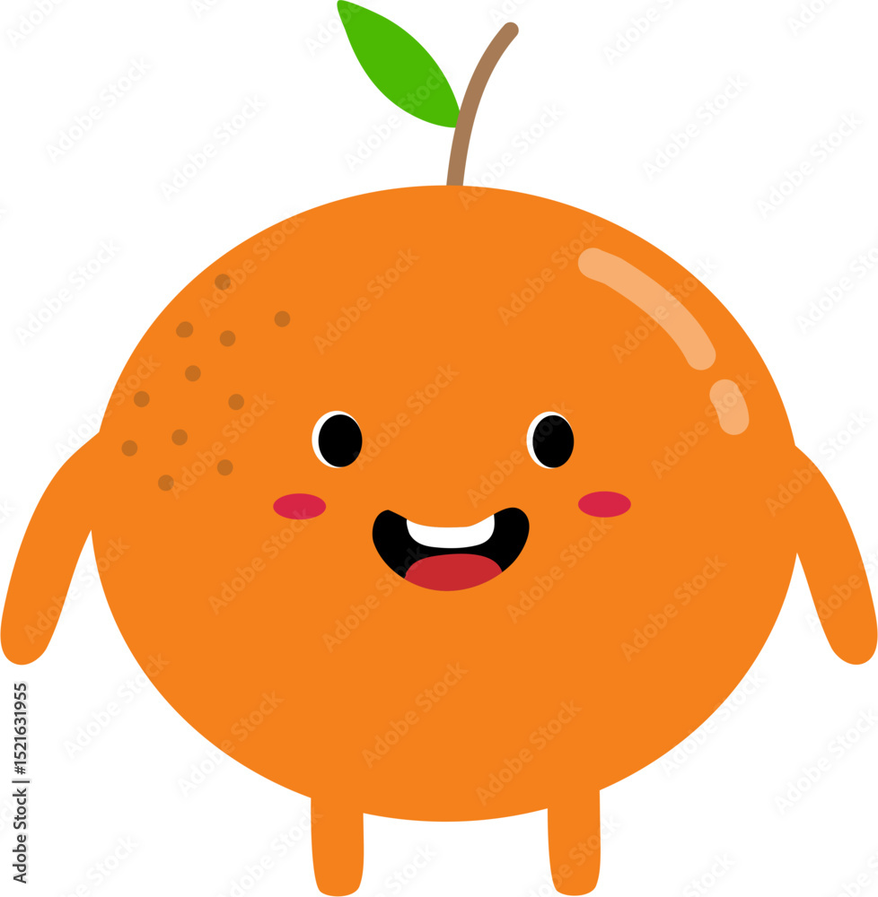 Obraz premium Orange Fruit kawaii