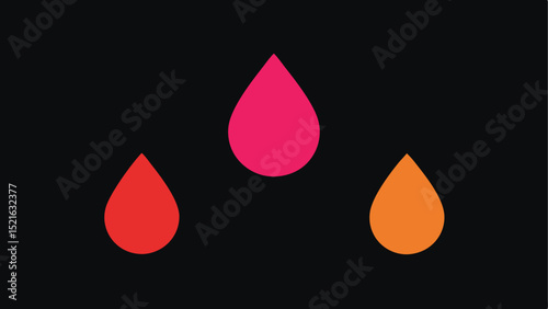 Abstract silhouette design featuring various drop shadows and colorful vector shapes