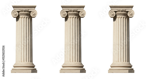 Isolated Row of Three Classical Stone Columns