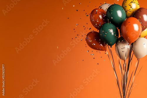Colorful Balloons and Confetti Create Festive Atmosphere for Celebration at a...