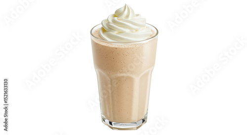 Isolated Creamy Milkshake in a Tall Glass