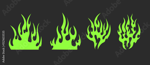 Neo tribal flames Y2k styles for print or sleeves t-shirt