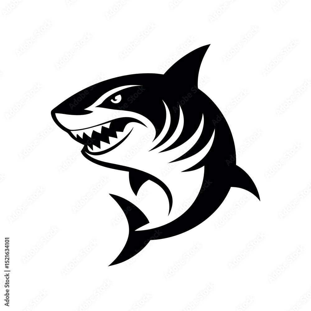 Obraz premium Aggressive Shark Illustration