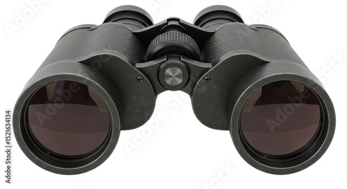 Isolated Black Binoculars for Observation