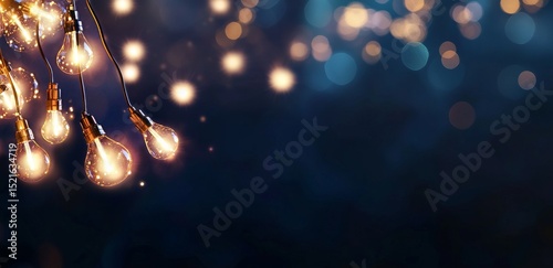 Decorative String Lights Enhance Evening Ambiance at an Outdoor Gathering Loc...