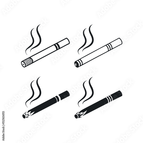 Smoking Cigarette Icon Set