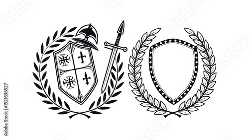Medieval Heraldic Shield Emblems