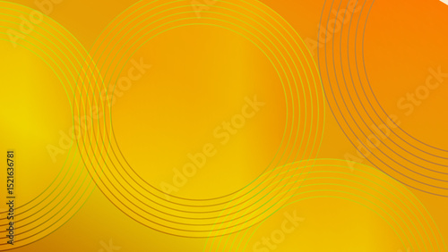 Abstract Yellow Background with Interlocking Circular Patterns and Gradients