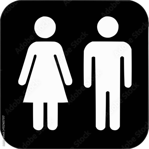 Gender symbols representing male and female in black and white design  