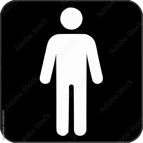 Icon of a man in a minimalistic design on a black background  