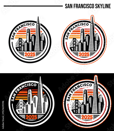 San Francisco skyline city graphic