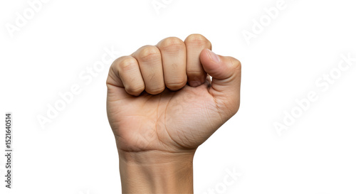 Isolated Clenched Fist Showing Strength and Determination