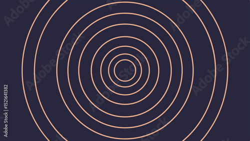 Concentric circular lines in a geometric composition presenting an expanding digital design