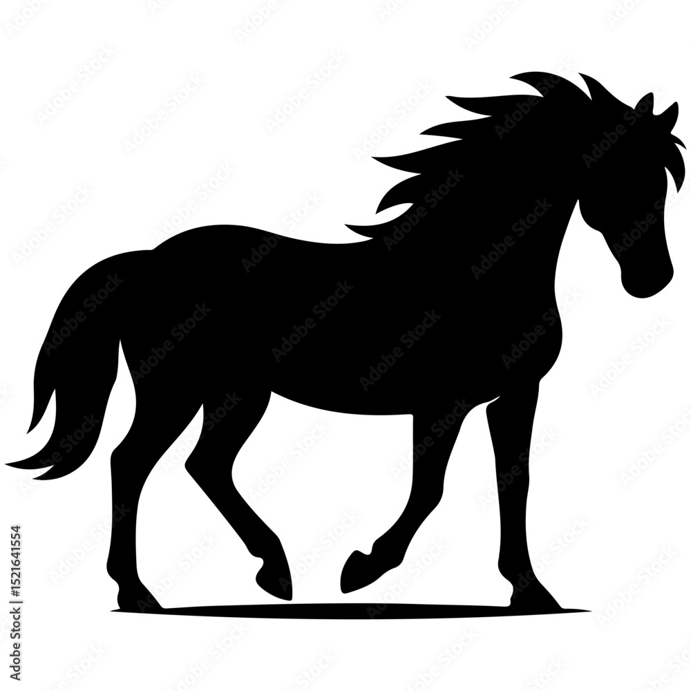 Fototapeta premium black horse and white background silhouette vector