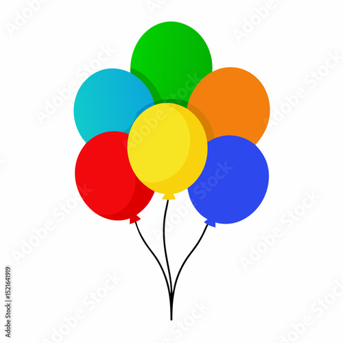 colorful balloons isolated on white