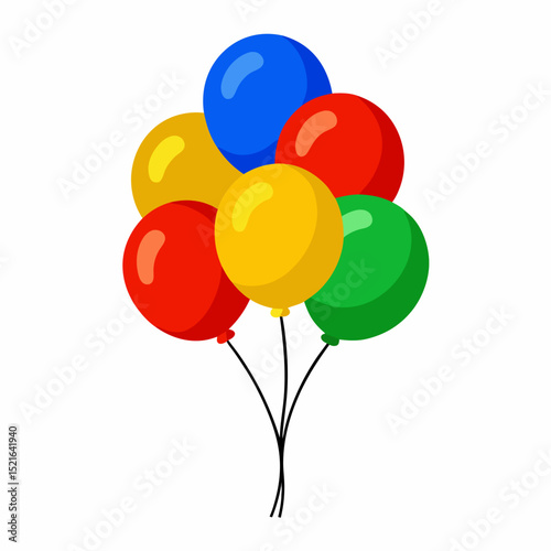 colorful balloons on white background