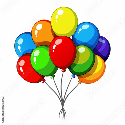 colorful balloons on white background vector