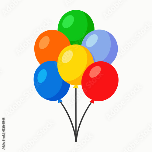 colorful balloons on white background