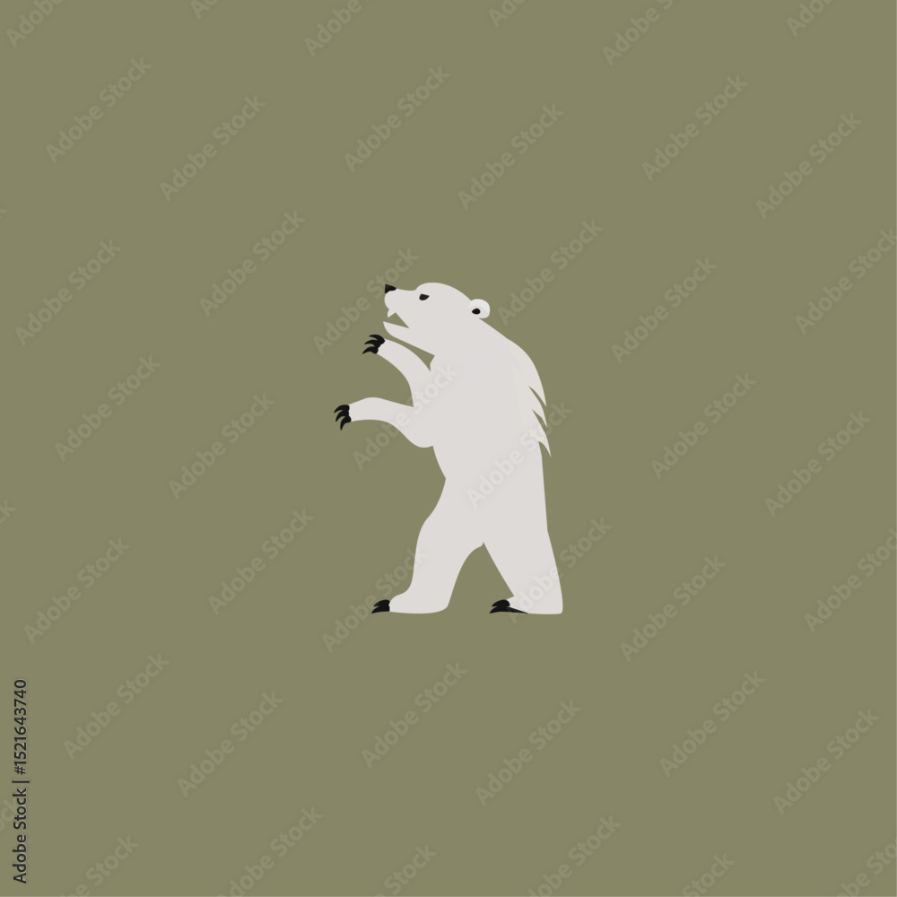 Fototapeta premium White polar bear icon logo flat vector design