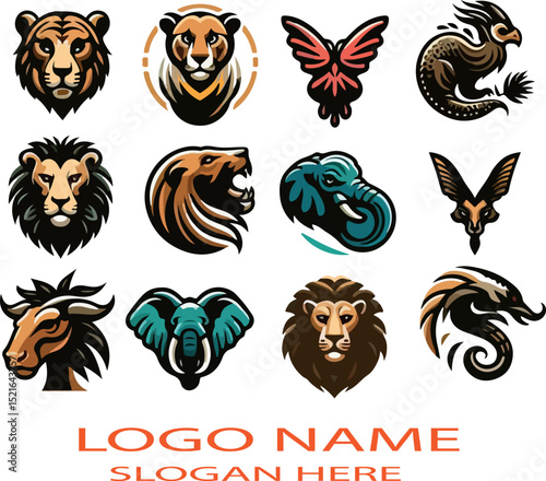 curated collection of the best animal logos on a clean white background..