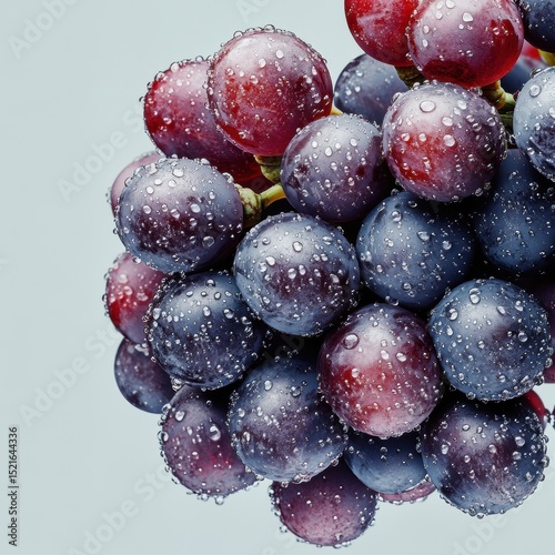 Wallpaper Mural Red grapes with water droplets isolated on white background Torontodigital.ca