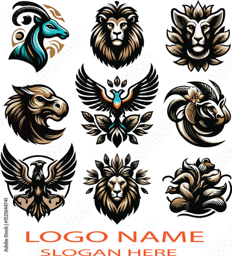 curated collection of the best animal logos on a clean white background..
