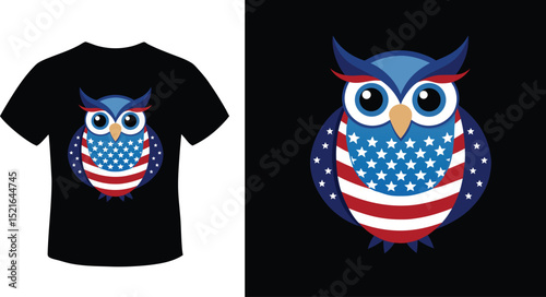 Adobe Illustrator Artwork Happy 4th Of July Patriotic American US Flag 4th Of July T-Shirt Design
