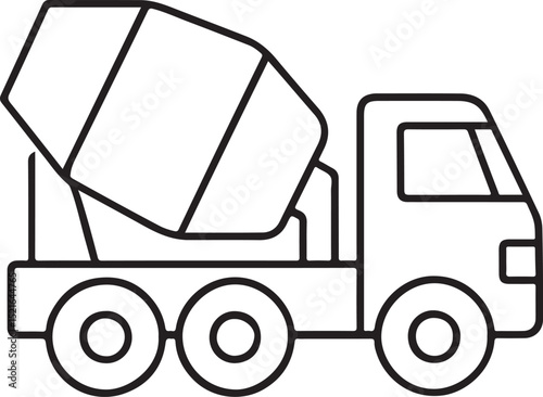 Cement mixer truck icon isolated on white background
