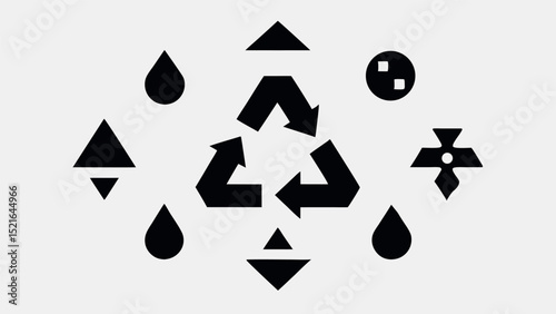 Recycling and Environment Icon Set Vector