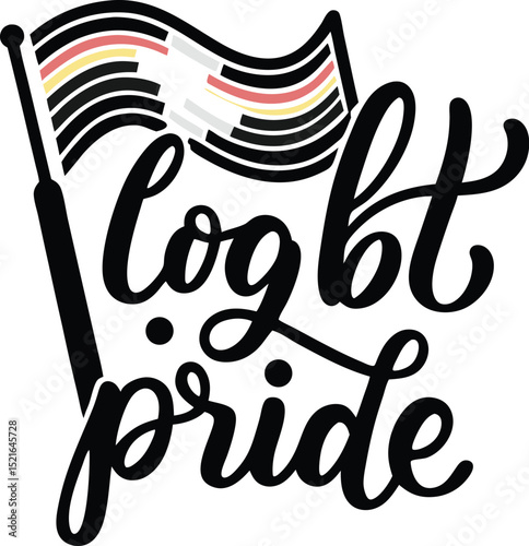 Cogbt pride flag with a typography design celebrating the lgbtq+ community and promoting inclusivity and diversity for pride month and events.
