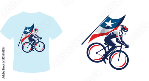 Adobe Illustrator Artwork Happy 4th Of July Patriotic American US Flag 4th Of July T-Shirt Design
