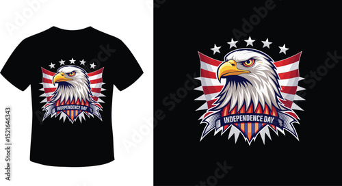 Adobe Illustrator Artwork Happy 4th Of July Patriotic American US Flag 4th Of July T-Shirt Design

