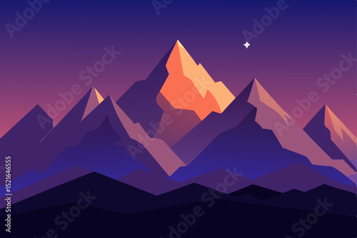 Sunset over Egyptian desert mountains, a stunning travel landscape with pyramids and a radiant sky