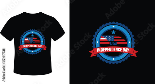 Adobe Illustrator Artwork Happy 4th Of July Patriotic American US Flag 4th Of July T-Shirt Design
